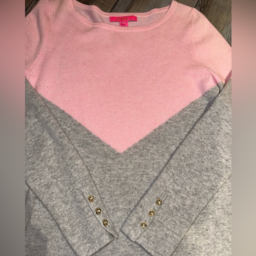 Lilly Pulitzer Colorblock Small Cashmere EUC - Picture 3 of 6